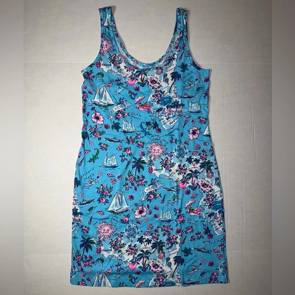Lilly Pulitzer Blue Floral Mini Dress - Picture 1 of 4